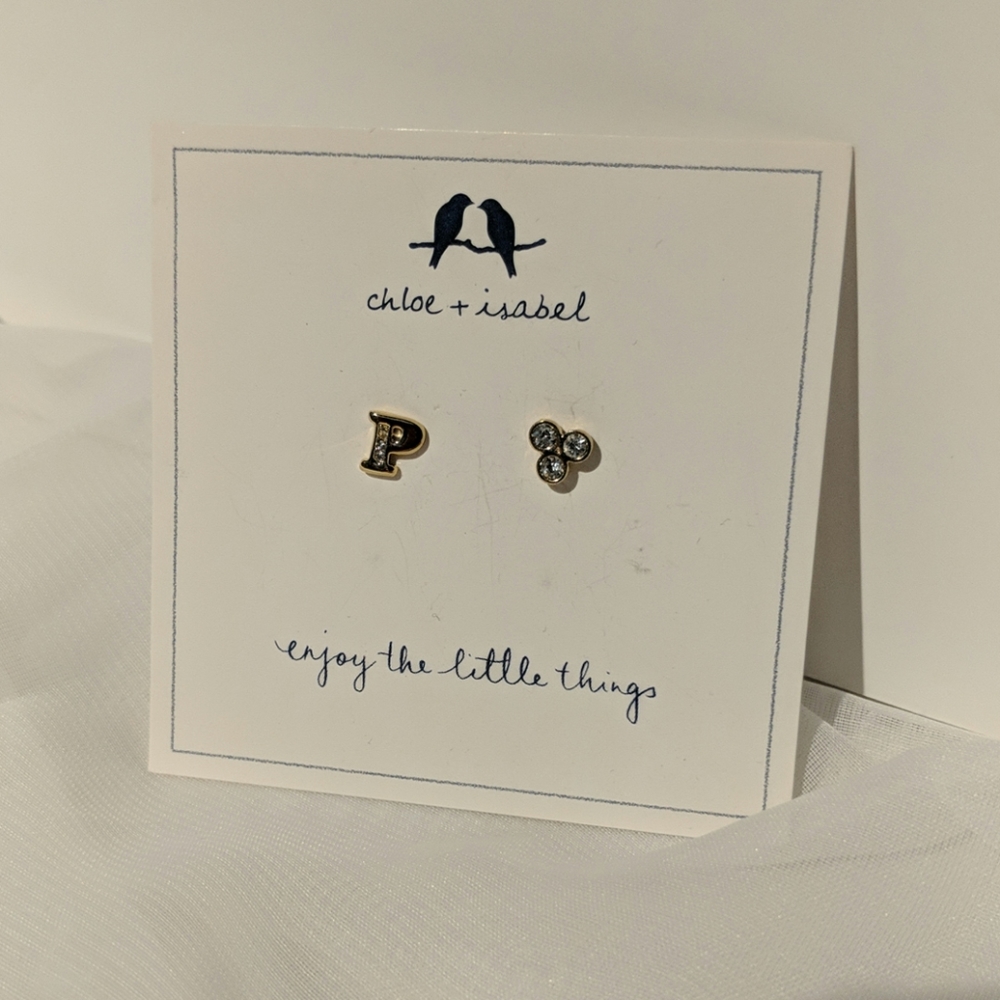 Initial "P" earrings